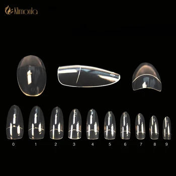 

500PCS/Lot Oval Rounded Acrylic Artificial False Nail Tips Half Cover Fake Nail Art Tips UV Gel Salon Manicure Nails Tools