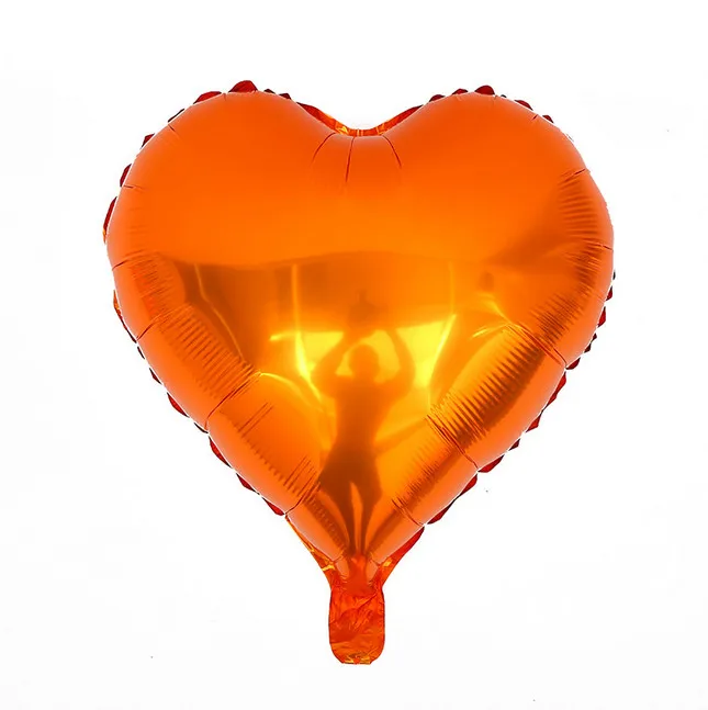 8 шт./лот 18 дюймов Красное Сердце воздушные шары из фольги Love украшение для свадьбы дня рождения с днем рождения шаровым гелием Globos вечерние поставки - Цвет: orange