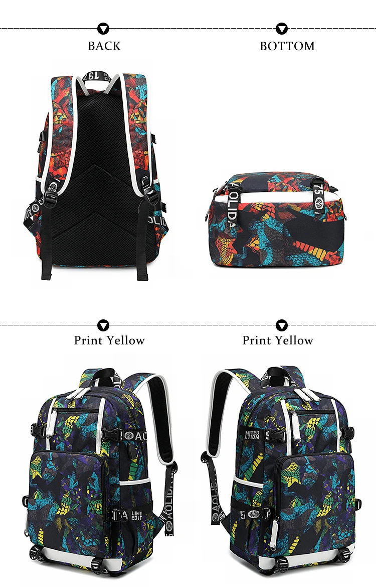 Новинка, рюкзак с граффити, школьные ранцы для мальчиков, подростковые рюкзаки с USB для ноутбука, крутой рюкзак, большой рюкзак Mochila