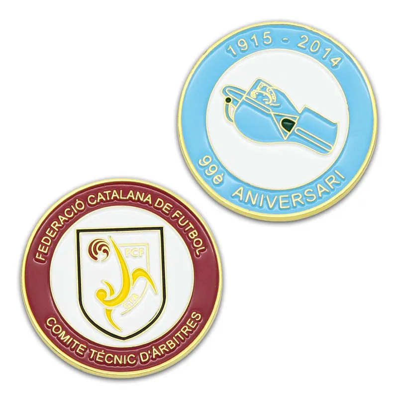 

Customized Enamel Anniversary Soccer Challenge Coin cheap Zinc Alloy coins custom
