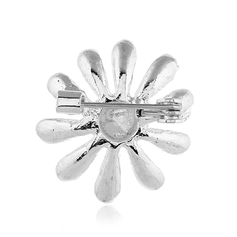 Enamel White Sun Flower Brooches Corsage Daisy Clothes Accessories