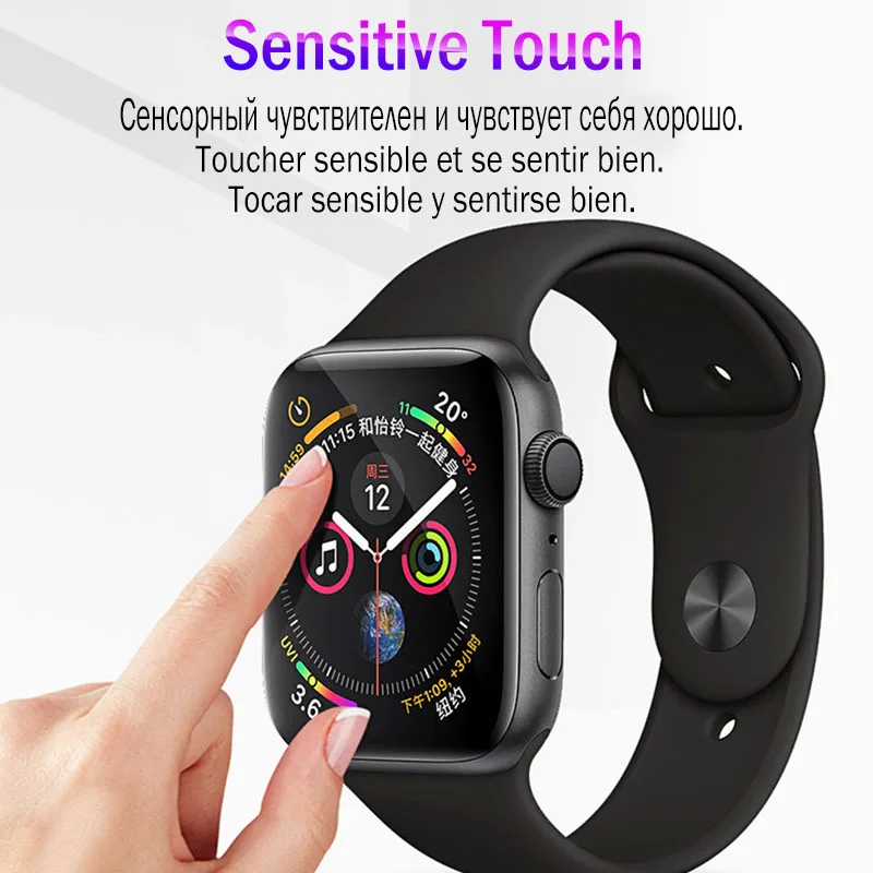 10D изогнутая Защитная пленка для Apple Watch 4 3 2 1 Гидрогелевая пленка для Apple Watch 38 40 42 44 мм Защитная без стекла