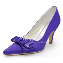 2016 Purple Color Elegant Pointed Toe Wedding Dress Shoes Satin Bridal Dress Shoes Party Lady Woman Shoes Formal Shoes