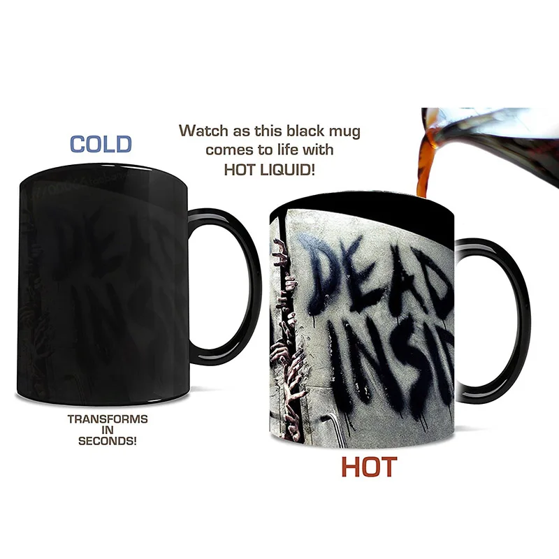 Волшебная кружка "Ходячие мертвецы", меняющая цвет, Термочувствительная керамическая кофейная кружка, подарки-сюрприз, волшебная чайная чашка, кружки, кровавые руки
