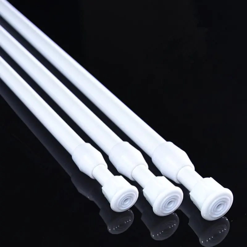 

30-50Cm Retail Adjustable Spring Loaded Bathroom Shower Curtain Rod Tension Extendable Telescopic Poles Rail Hanger