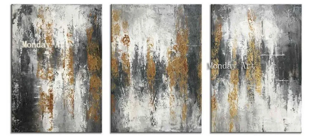 17 Hand Painted Original Abstract Modern Art Contemporary Painting gold art Black gray Wall Art Decor Textured Large Artwork