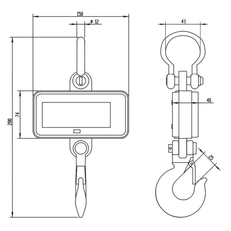 BECBI Precision Hanging Scale 1ton LED Display 1000Kg Crane Scale Digital Electronic Weighing Hook Bascula Digital Hassas Terazi