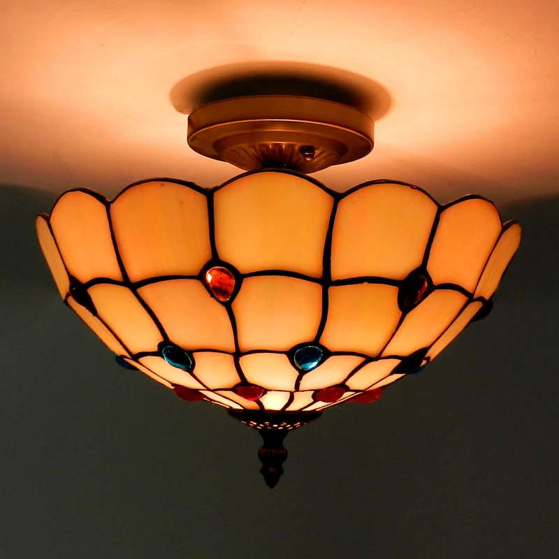 Us 123 49 5 Off Tiffany Style Baroque Pendant Lamp E27 Bulb Stained Glass Lamp Shade Hanging Light Lighting Fixuture For Hallway Bedroom Pl497 In