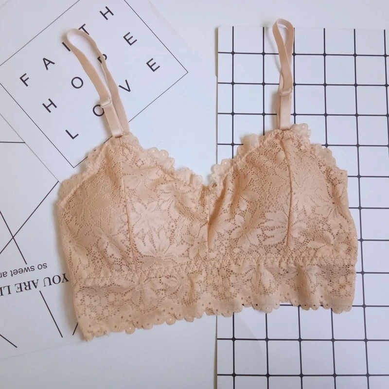 1PCS Sexy Tank Top Women Vest Lace Floral Harness Hollow Camisole Bra Blouses Crop Top Feminino Adjust Strap Tanktop (37)