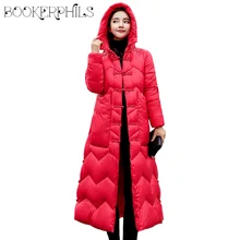 2019 New X-long Parkas Female Women Winter Coat Hooded Thicken Padded Cotton Jacket Parkas for Women Winter Thick Warm Outwear цена 2019 New X-long Parkas Female Women Winter Coat Hooded Thicken Padded Cotton Jacket Parkas for Women Winter Thick Warm Outwear цены онлайн