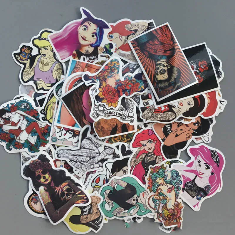 The New 52 Pcs Mixed Compute Stickers For Kids Home Decor On Laptop Sticker Decal Fridge Skateboard Doodle Stickers Toy Stickers