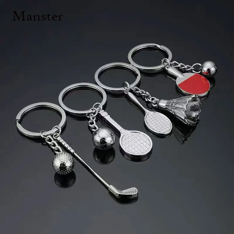 

Football Key Soccer Ring Gift Sports Keychain Birthday Present Anniversary Gifts For Phone Fans Club Tennis Badminton Basketball