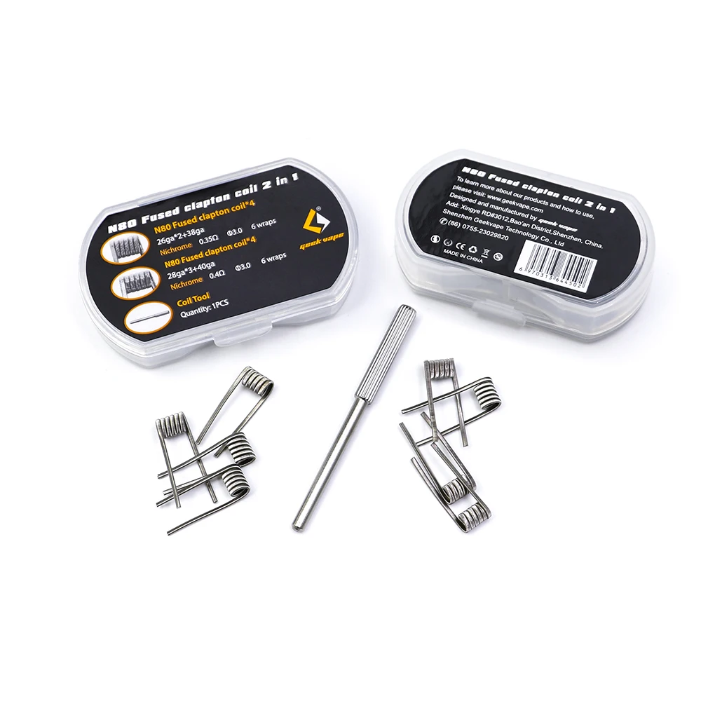 8 шт./упак. оригинальный таб N80 Fused Clapton Coil 2 в 1 RDA RTA RDTA бак распылитель DIY аксессуары