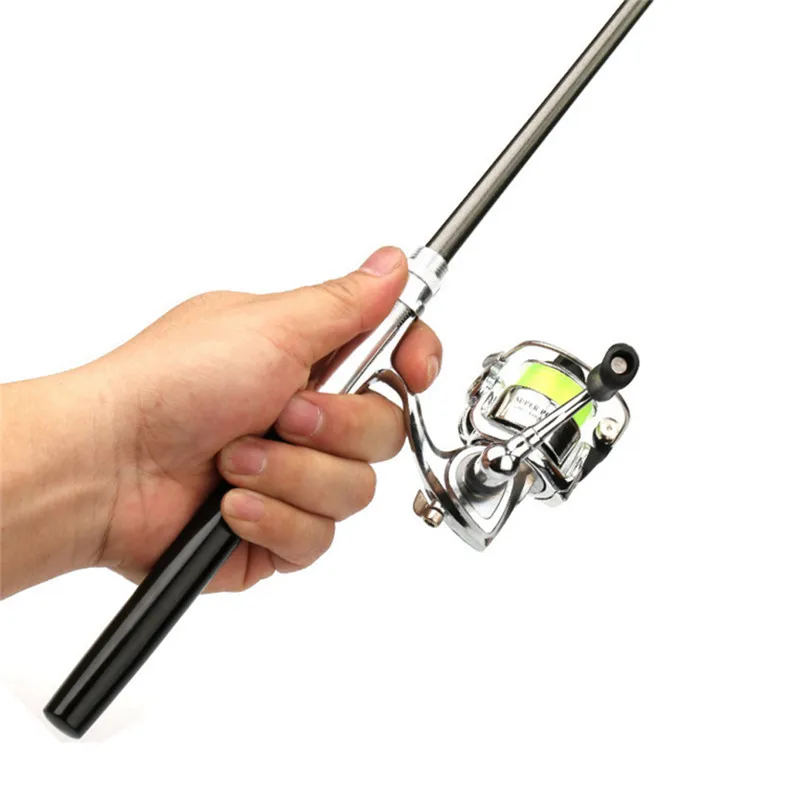 1M / 1.4M Mini Pocket Pen Shape Aluminum Alloy Fishing Rod Portable Baitcasting Rods Pole + Fishing Reel Set Combos Pesca