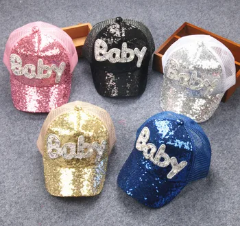 

Kids Cartoon Casquette Flat Snapback Cap Children Cotton Baseball Cap Baby Boys and Girls Sequins Hip-Hop Hats 2017