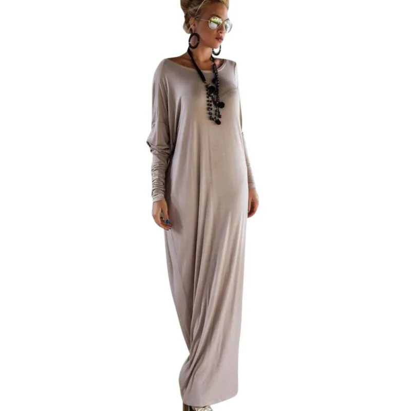 Plus size casual long dresses with sleeves