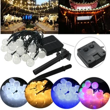 4.8M 20 LED Solar Waterproof Solar Ball Fairy String outdoor Light For Christmas Wedding Party Garden Decor Holiday lights led string lights 100m 800leds holiday light outdoor decor lamp for party wedding garden christmas fairy