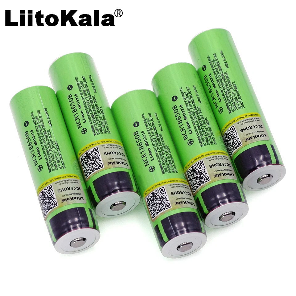 

Liitokala new NCR18650B 3.7 v 3400 mAh 18650 Lithium Rechargeable Battery with Pointed (No PCB) batteries
