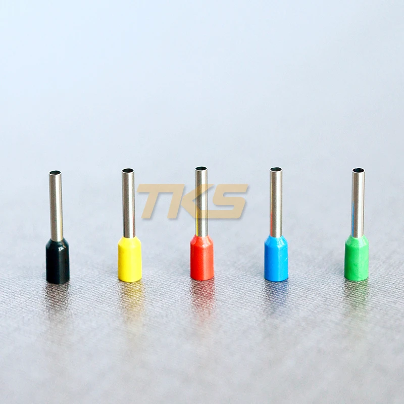 

E2508 E2510 E2512 E2518 Tubular Wire Connector Terminal Cable Crimp Cable Sleeve for 2.5mm2 14AWG 100pcs
