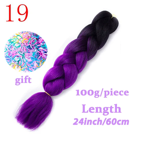 LISI волосы 24 дюйм плетение волос для наращивания Jumbo вязание крючком косы синтетические волосы стиль 100 г/шт. чистый блонд розовый зеленый - Цвет: P12/613