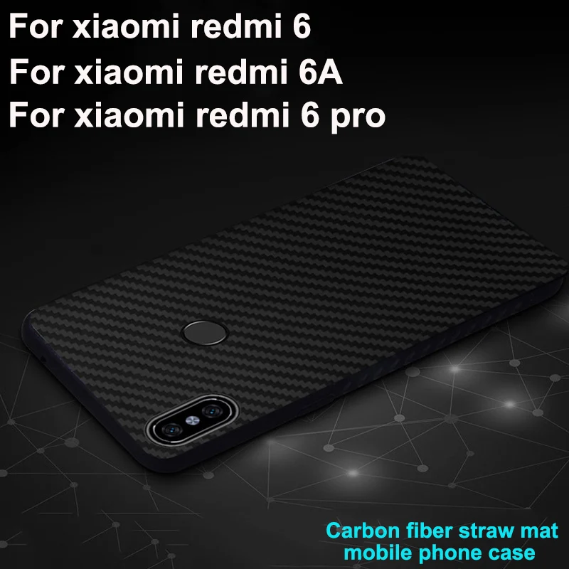 Best For xiaomi redmi 6 6A 6pro Case skin Carbon fiber PC + Silicone Case for redmi 6 pro Cases redmi6A Protection Cover redmi6 Shell