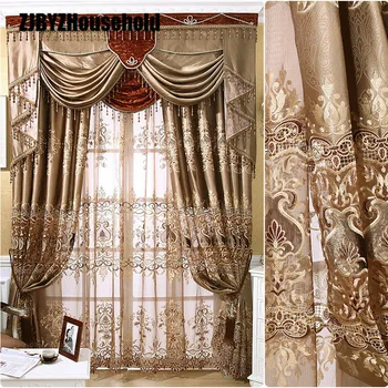 

High Precision Stereo Embroidery Curtain, Curtains for Living Dining Bedroom Hollow Valance