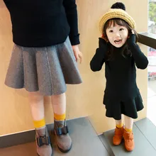 Модная одежда для маленьких детей вязаные юбки для девочек; сезон зима-осень; плиссированные юбки для девочек; Детские нарядные юбки; юбки-американки для танцев