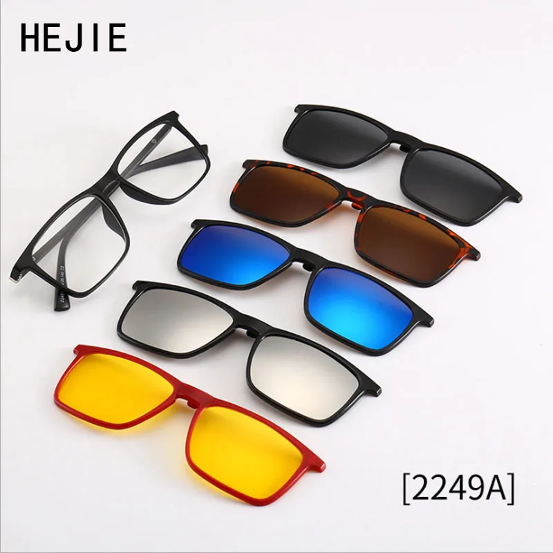 Модные Для мужчин Для женщин TR90 магнитные Поляризованные солнечные очки с клипсой на близорукости очки Оптическая оправа для очков защита от ультрафиолета, от солнца очки Y2249A