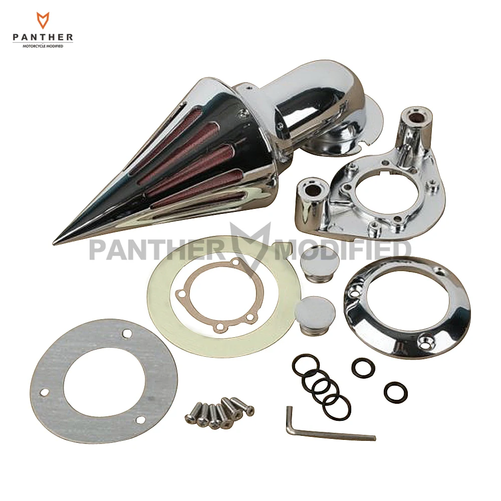 

Chrome Aluminum Motorcycle Kit-Cone Spike Air Cleaner Intake Filter case for Harley Sportster Carburetors 1991-2006