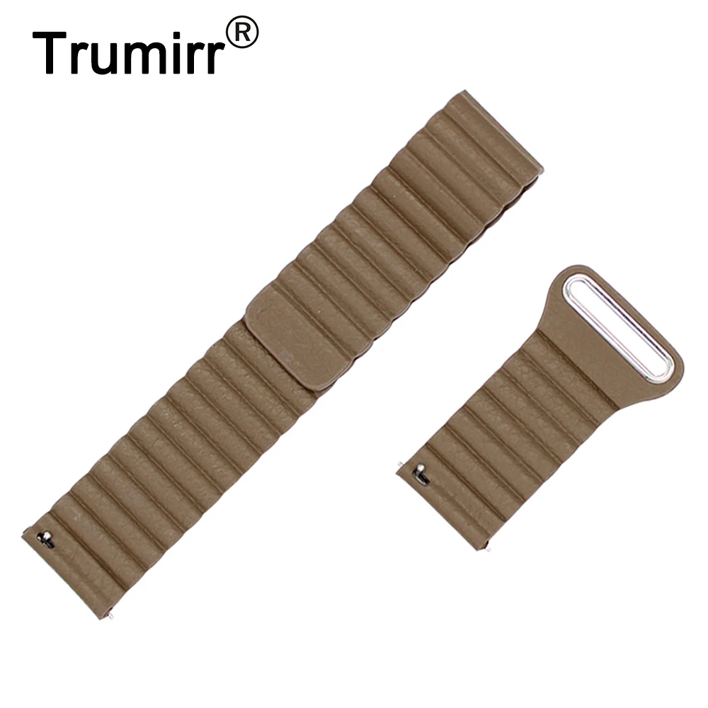 22mm Genuine Leather Watch Band + Quick Release Pins for Pebble Time