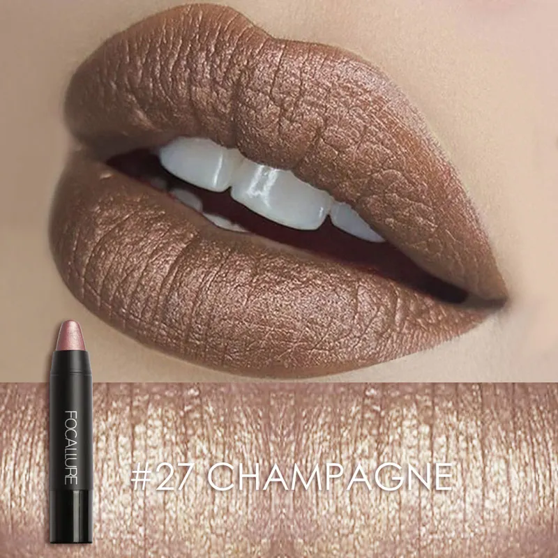 

FOCALLURE Metallic Matte Lipstick Long Lasting Waterproof Batom Sexy Red Lip Makeup Shimmer Velvet Lipstick
