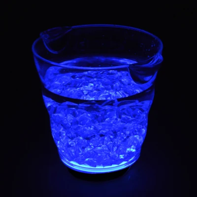 4.9L светодиодный ледяное ведро, перезаряжаемое светящееся шампанское, пиво, вино, охладитель, бутылка для напитков, стеклянный держатель для льда, бар, дискотека, вечерние украшения - Цвет: Синий