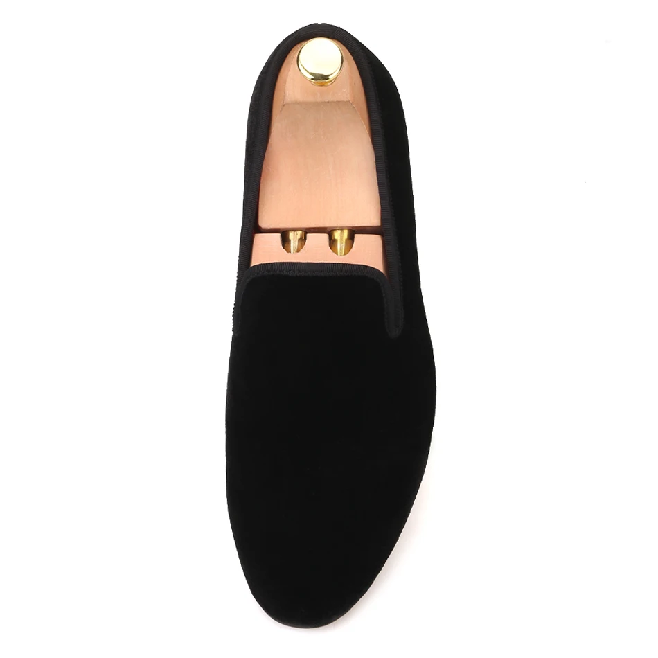 Plus Size Men Velvet Loafers Men Wedding and Party shoes Men's Flats Male Smoking slippers Size US 4-17