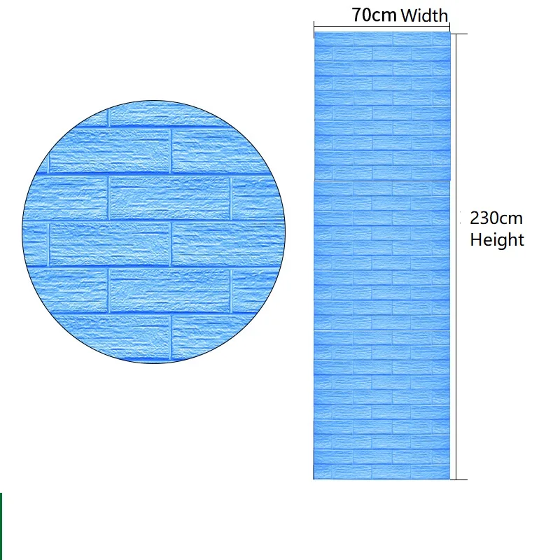 70*230 см DIY самоклеющиеся 3D наклейки в виде кирпичной стены LivingRm Декор Пена водонепроницаемое покрытие для стен для детей Rm tv Background-W002 - Цвет: Blue