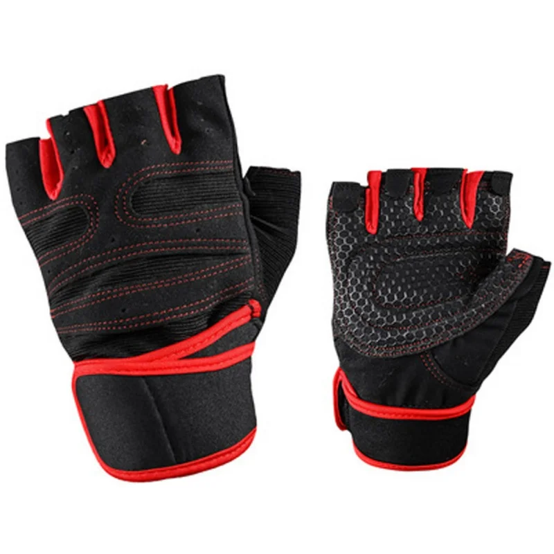 Gym Gloves Half Finger Hand Wrap Wristband Breathable Weightlifting Fitness Gloves Dumbbell Body Building Sport Gloves