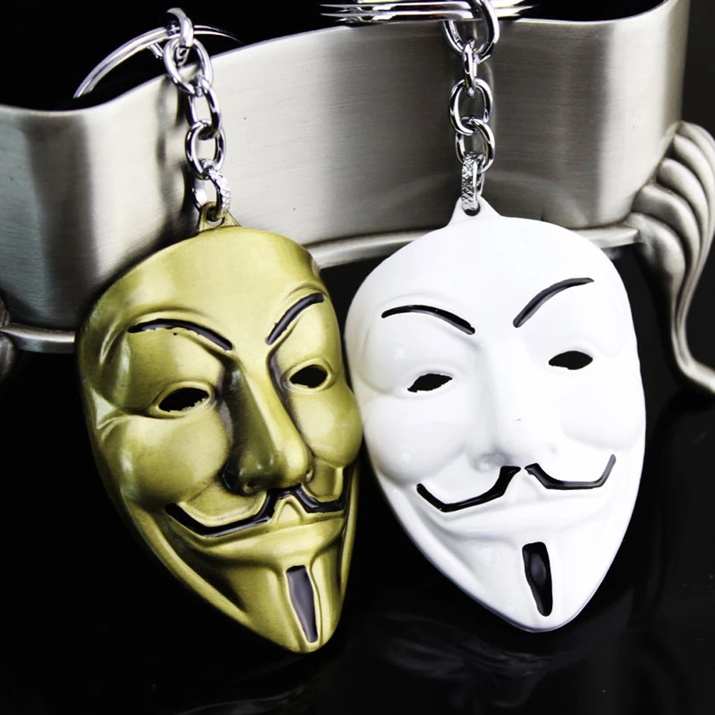 Movie Series Key Chain V For Vendetta Hacker Mask Keyring Keychain For