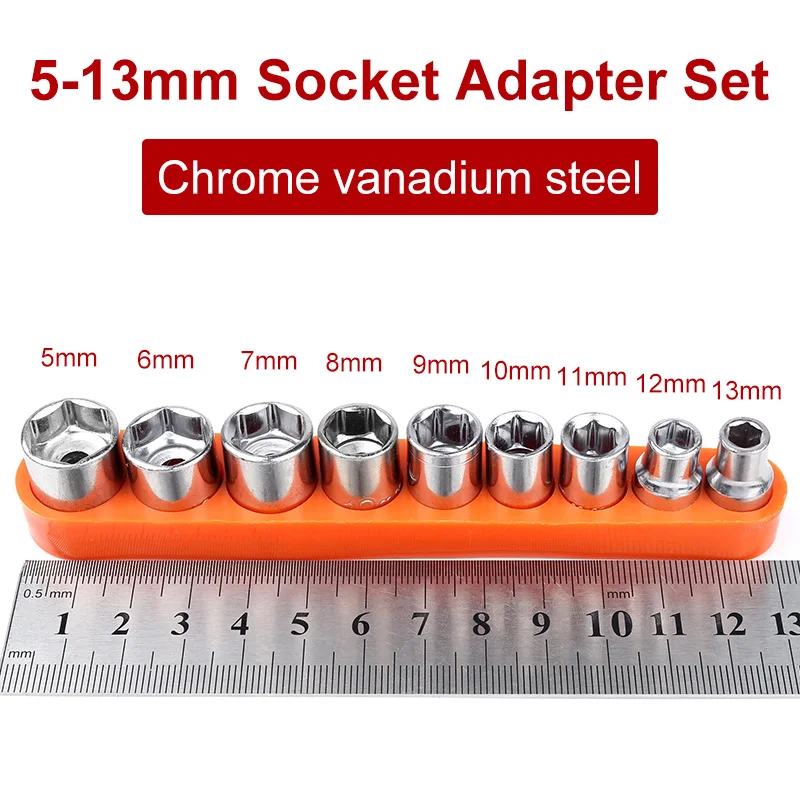 5-13mm Socket Adapter Reducer Set Kit Hand Drive Tool Adaptors Connector Multifunctional Tools Set Hardware Tool Accessories 5-13mm Socket Adapter Reducer Set Kit Hand Drive Tool Adaptors Connector Multifunctional Tools Set Hardware Tool Accessories