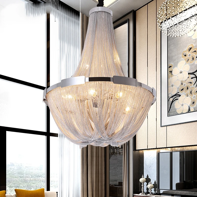  nordic aluminum chain pendant light romantic atmosphere bedroom restaurant kitchen hanging light - 32864413087