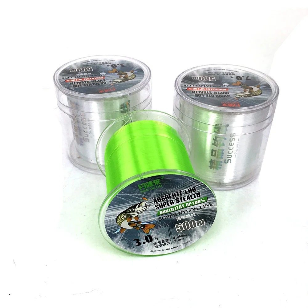 New Available 500M Fluorocarbon Fishing Line Super Strong Nylon Line fly fishing line pesca Green/White