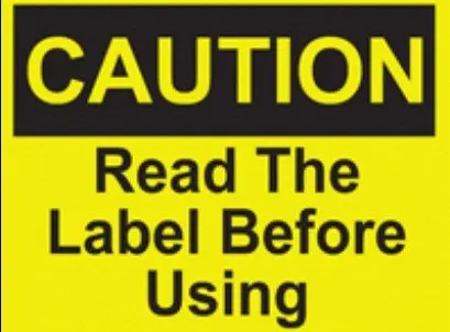 

200pcs 20x15cm CAUTION READ THE LABEL BEFORE USING for machine operation instruction label sticker, Item No. CA20