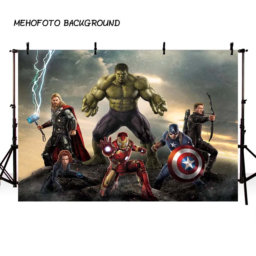 С анимационным принтом Marvel's Avengers тематическая вечеринка на день рождения фон для фотосъемки с изображением индивидуальные фотофоны для фотостудии - Цвет: Фуксия