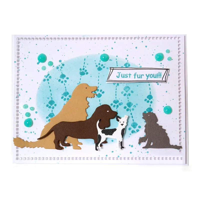 

YaMinSanNiO Animal Metal Cutting Dies Dogs Animals Scrapbooking for Card Making Decorative Album Embossing Cuts New 2019 Dies