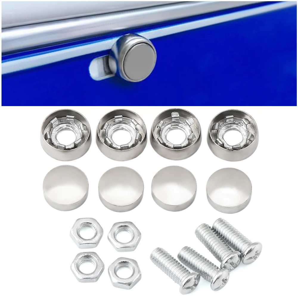 

Car License Plate Bolts Frame Chrome Screws for Acura Ford Focus 2 Fiesta Mondeo MK4 4 Kuga Ranger Mustang Lifan X60