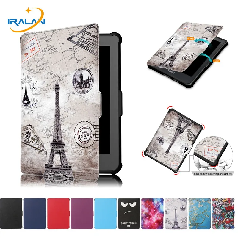 

Slim Case for New Kobo Clara HD 6.0" 2018 Ebook Smart Wake Up Stand Cover For kobo Clara Clear HD N249 Ereader Shell+Film+Stylus