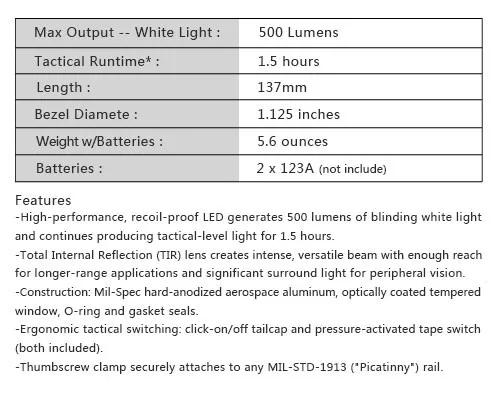 Fábrica de Vender Luz ao ar Livre para M1913 Tático Lanterna Arma Ferroviário Picatinny Gz150077 M600 Led 2 ferroviário picatinny ferroviário gz150077