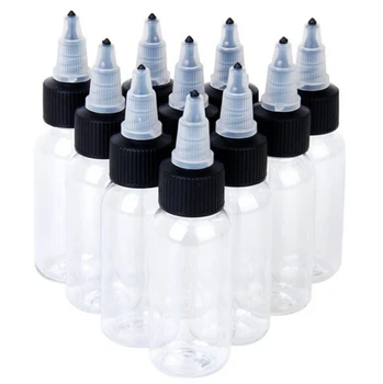 

20pcs/lot New 60ml 2OZ Twist Cap Empty Plastic Transparent Tattoo Ink Pigment Clear Bottle Supplies Tattoo Pigment Ink Bottle
