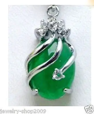 

Wholesale Jewelry green jade necklace/Pendant +Chain