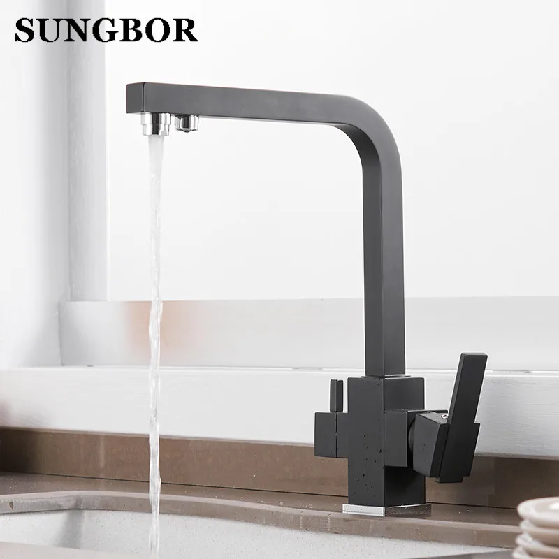 Luxury Chrome Brass Pure Water Kitchen Faucet Dual Handle Hot and Cold Drinking Water 3-way Filter Kitchen Mixer Taps CF-0179L Luxury Chrome Brass Pure Water Kitchen Faucet Dual Handle Hot and Cold Drinking Water 3-way Filter Kitchen Mixer Taps CF-0179L