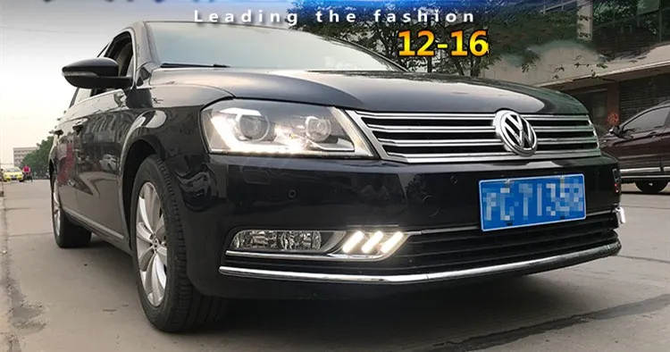 Osmrk led drl Дневной ходовой светильник для Volkswagen Passat b7 с движущимися желтыми поворотниками и синим ночным ходовым светильник