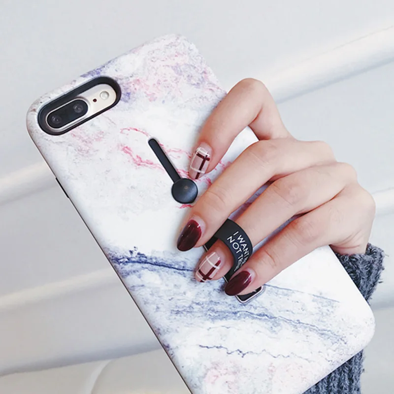 

JASTER Marble Case For iPhone 7 Plus XR XS Max Hide Ring Stand Holder Phone Cases For iPhone X 8 7 6 6s Plus Hard PC Back Cover